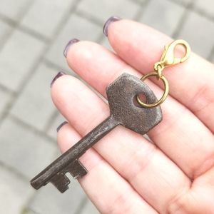 Anthropologie Antiqued Iron Skeleton Key Charm
